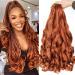 WIPPORYA Ginger French Curly Braiding Hair 24 Inch Soft Ginger Braiding Hair Pre Stretched Loose Wave Bouncy 350 Braiding Hair 100g/pack Yaki Crochet Hair for Black Women Hair Extensions for Braids (350) 24 Inch (Pack o...