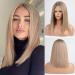 HAIRCUBE Ash Blonde Lace Front Wigs for Women Shoulder Length Bob Wig with Natural Hairline 18inches
