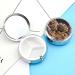 Round Walnut Pill Box - 3 Compartment Decorative Portable Organizer | Stylish Metal Pill Case for Nuts & Medicine - Buy Online on GoSupps.com