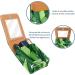 Stylish Leather Lipstick Case - Mini Lip Gloss Organizer with Mirror | Banana Leaves Pattern - Buy Online on GoSupps.com