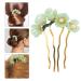 Lurrose Chinese Hair Sticks U-Shaped Jade Hair Rods & Classic Hemp Decorations | Traditional Flower Hair Sponge for Women & Girls - Buy Online on GoSupps.com