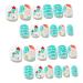 YOXIER 24Pcs Christmas Kids False Nail Press on Nails Kids Fake Nails Snowflakes Snowmen Santa Xmas Artificial Nail Tips for Girls Kids 5