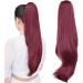 PORSMEER Wine Red Drawstring Ponytail Extension 26 Inch - Synthetic Hairpiece for Women & Girls - Buy Online on GoSupps.com