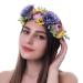 Boho Flower Crown | Purple Violet Wedding Girls Headband Wreath Halo for Celebrations & Parties - Buy Online on GoSupps.com