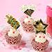 Happy New Year Cupcake Toppers Gold and Black Cupcake Toppers Picks for New Years Eve Party Dessert Decoration Supplies 32 Pieces - Buy Online on GoSupps.com