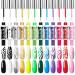 Nail Art Polish Kit Gel Nail Art Lacquer Gel Art Lacquer 12 Colors Gel Nail Polish Soak Cure 8ml Thin Nail Art Brush