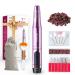 Cordless Nail Drill Electric File: Professional for Acrylic Gel Dip Powder Nails Portable Nail Drill Machine Kit for Manicure Pedicure Nail Dremel Set with Everything Rechargeable Lightweight Apurple