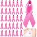 30 Pieces Pink Ribbon Pins Pink Satin Awareness Ribbons with Safety Pins for Breast Cancer Awearness Day Caring for Breast Cancer Charity Event Survivor Campaign Party Favors Supplies
