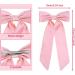 Pink Hair Bow White Bow Hair Clip Hair Bows Bow Clip Long Tail Hair Clips Ponytail Clips Retro 90s Headwear Party Wedding Hair Accessories for Women Girls (Pink + White) - Buy Online on GoSupps.com