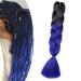 Gairyan braids extensions braid extensions art hair for braiding 1pcs 100g 24 "jumbo braiding hair ombre synthetic box braids hair extensions braids Afro for crochet twist (black & sapphire) 60 cm (1 piece) black & sapphire