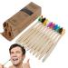 Comfoliving Bamboo Charcoal Toothbrush Set - Soft Bristles Eco-Friendly Travel Set in 10 Colors for Men & Women - Buy Online on GoSupps.com