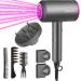 Buy Flintronic 2000W Professional Hair Dryer - Quick Drying Hot/Cold 3 Nozzles & Diffuser Ideal for Salon & Home Use in Gray - Buy Online on GoSupps.com