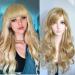 YEESHEDO 22" Charming Long Blonde Wavy Curly Pastel Hair Wigs for Women Costume Cosplay Party Wig (Blonde)