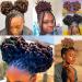 KGBFASS 8 Inch Black Petal Bun Dreadlock Drawstring Ponytail for Black Women - Curly Faux Locs Chignon Scrunchies Hairpiece - Buy Online on GoSupps.com