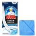 Toilet Duck Fresh Brush with Holder-Toilet Bowl Cleaner Starter Kit 1 Handle + 4 Refills - with Microfibre Cleaning Cloth Duck Brush + Microfibre Cloth