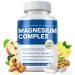 Magnesium Complex Supplement 8 Elemental 1000mg - Magnesium Glycinate Citrate Malate Oxide | Easy Absorption for Bones Muscle Energy Vegan Non-GMO 90 Capsules (1pc)
