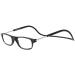TBOC Reading Glass reading aid for men and women - diopters +3.50 Black socket glasses with strength foldable adjustable trend woman man senior magnetic closure clip antiquity presbyopia +3.50 dioptria (1 Pack) black