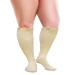 Plus Size Compression Socks Wide Calf for Women & Men Up to 4XL- Copper Infused Graduated Knee-High (Nude XXL) Nude XXL
