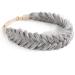 TOECWEGR Extensions Headband Hair Band Braided Classic Chunky Wide Plaited Wedding Fluffy Braids Wig Women Girl Beauty Accessory (Silver)