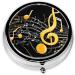 Colorful Musical Note Mini Round Pill Box | 3 Compartment Travel Medicine Organizer | Portable Pill Case for Home & Office - Buy Online on GoSupps.com