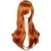 Colorful Panda 28 Inch Long Curly Full Hair Wig with Side Bangs for Women - Ginger Orange | Anime Cosplay Halloween Costume Party - Buy Online on GoSupps.com