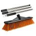 Stiff Floor Brush Scrubber Stiff Bristle Scrubber - Portable Floor Scrub Brush Grout Brush Outdoor Sweeping Brush for Warehouses Garages Balconies Decks Swimming Pools Rowces 40cm