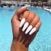 Florry Coffin Extra Long White Matte Acrylic Press On Nails - 24Pcs for Women and Girls - Buy Online on GoSupps.com