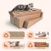 RUMUUKE Cat Scratcher Pad Cardboard Lounge Bed 3-Pack with Catnip - Durable Reversible Corrugated Scratching Pad - Buy Online on GoSupps.com