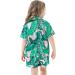 SWOMOG Kids Silk Pyjamas Set - Short Sleeve Satin PJs for Girls Boys, Button-Down Nightwear, Teens Sleepwear, Ages 4-16 - Pink Leaves - Buy Online on GoSupps.com
