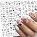 Black Nail Art Stickers Decals - 8 Sheets Love 3D Nail Art Stickers for Valentine's Day Decoration - Buy Online on GoSupps.com