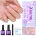 BTArtbox XCOATTIPS Natural Nail Kit - Short Coffin Nail Tips with Gel Nail Gl ue Top Coat Nail Lamp All in One Soft Gel Press on Nails Gel Extension Fall Day Gifts Kit- S Coffin