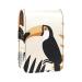 Lipstick Case Leather Lip Gloss Lipstick Organizer with Mirror Mini Lipstick Holder Bag Tropical Leaf Toucan S569x4bfcx