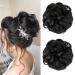 Jjstar 2 piece of hair part with rubber band dutt hair part lured hair tie with hair updos hair extension messy bun hair parts for women girls ponytail black