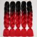 Showjarlly Jumbo Braid Extensions - 24 Kanekalon Ombre Braid 5 Pack for Crochet Twists & Box Braids - Lichen Hair Black Red (B1#) - Buy Online on GoSupps.com