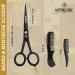 5 Professional Beard And Mustache Scissors with 1 Beard Comb 1 Mustache Comb and Travel Pouch - Prefect Beard Trimming Scissors for All Facial Hair Scissors - Grooming Scissors - Buy Online on GoSupps.com