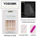 YOSOMK French Tip Press on Nails Long with Rhinestones - Pink & White Coffin Artificial Nails for Women - Buy Online on GoSupps.com