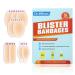 Blister Bandages for Feet Extra Cushioning Blister Pads Gel Blister Prevention Tape Hydrocolloid Seal Adhesive Bandages for Heels Toes Water Resistant 6ct.
