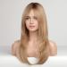 HAIRCUBE Long Blonde Layered Synthetic Wig for Women - 23 Golden Ash Blonde with Brown Roots - Buy Online on GoSupps.com