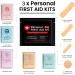 3 x Portable Travel Size First Aid Kit | For Home, Office, Car, School, Business, Travel, Outdoors | Individually Wrapped Products (Black) - Buy Online on GoSupps.com
