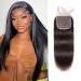 Lace Closure Human Hair 16 Inch Free Part Hd Transparent Lace Closure Straight 100% Unprocessed Brazilian Human Virgin Hair Swiss Lace Closure 130% Density Natural Black Color