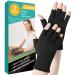 2 Pairs Arthritis Gloves Fingerless Compression Gloves for Relieve Rheumatoid Arthritis Osteoarthritis Carpal Tunnel Joint Pain for Women and Men to Daily Work (Black Large) Black Large