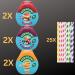 Robinsons Squash Mini 3 x Flavour 6 Pack (6 x 66ml Bottles of Water Drops) Bundle with 25 Hubsidia Multicolored Paper Straws | No Added Sugar | Low Calorie - Buy Online on GoSupps.com