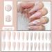 Glitter Pink Extra Long Press on Nails - 24pcs Ballet Fake Nails with Glue Sticker for Women and Girls - Buy Online on GoSupps.com