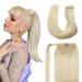 Doores ponytail hair part platinum blonde 45cm 80g ponytail extension straight extension braid clip in wrap remy ponytail real hair smooth magic paste 45cm #60a platinum blonde