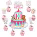 Circus Birthday Party Decorations Girl - Happy Birthday Cake Topper & Circus Animal Cupcake Toppers Pink Pastel Carnival Circus Party Decorations for 1st 2nd 3rd 4th 5th Birthday 25pcs