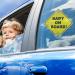 2 Pcs Baby on Board Car Sign Set | 12cm x 12cm Safety Warning Signs with Double Suction Cups | Reusable & Durable Stickers for Car Window | Easy to Apply & Remove - Buy Online on GoSupps.com