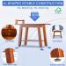 ETECHMART 2-Tier Bamboo Shower Bench 24 Inch Spa Stool with Storage Shelf - Brown - Buy Online on GoSupps.com