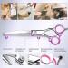 Dog Grooming Scissors 5Pcs 6-Inch Professional Stainless Steel Titanium Coated Stainless Steel Dog Grooming Kit Straight/Curved Shears Dog Scissors Set with Case & Comb Pink - Buy Online on GoSupps.com