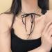 Oralgos Vintage Bowknot Necklace - Elegant Double-Layer Pearl Choker | Aesthetic Collarbone Chain Fashion Jewelry - Buy Online on GoSupps.com