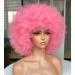 CURLCRAZY 70s Afro Wig with Bangs for Black Women - Pink Halloween Party Cosplay Wig - Buy Online on GoSupps.com